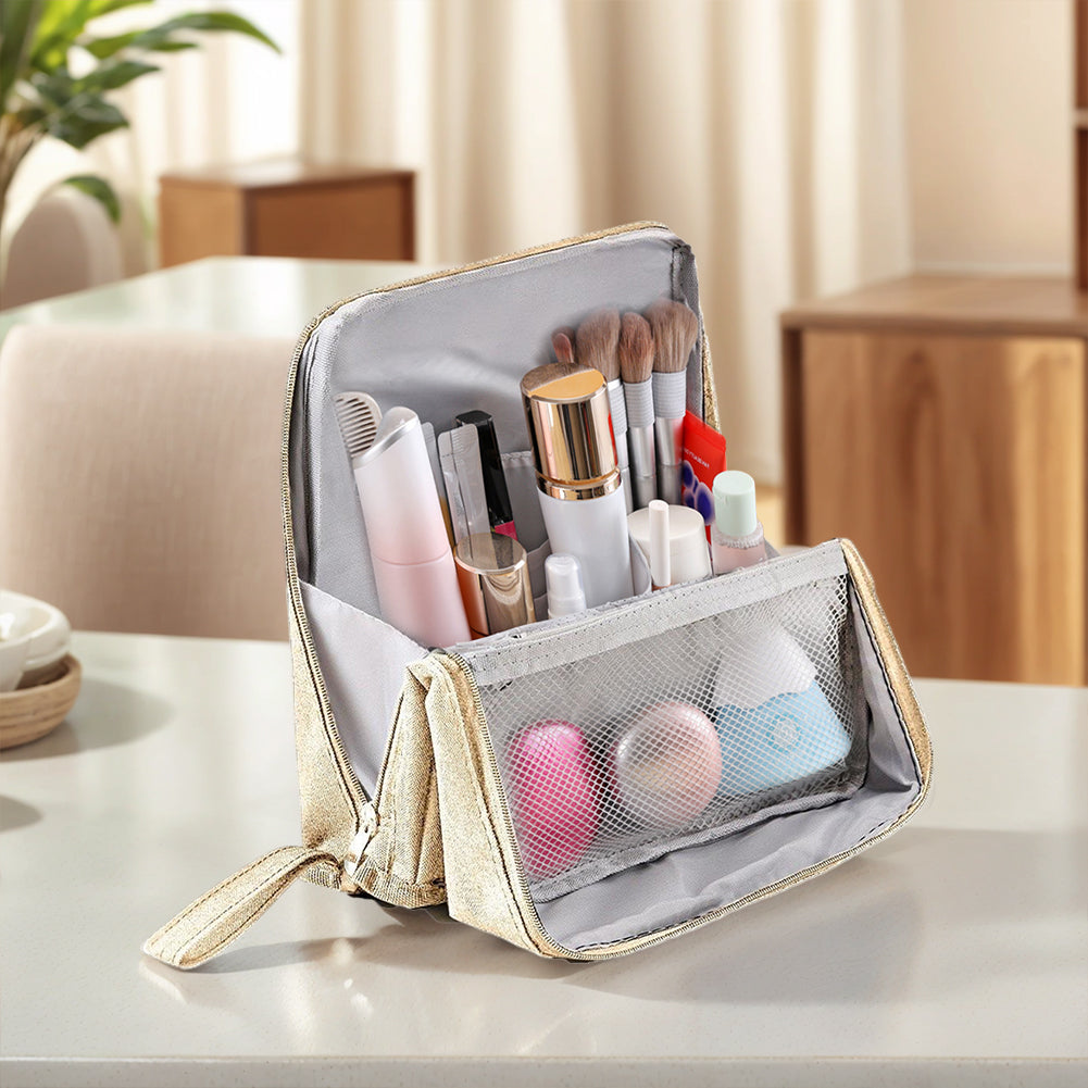 Standing Portable Makeup Bag with Large Capacity