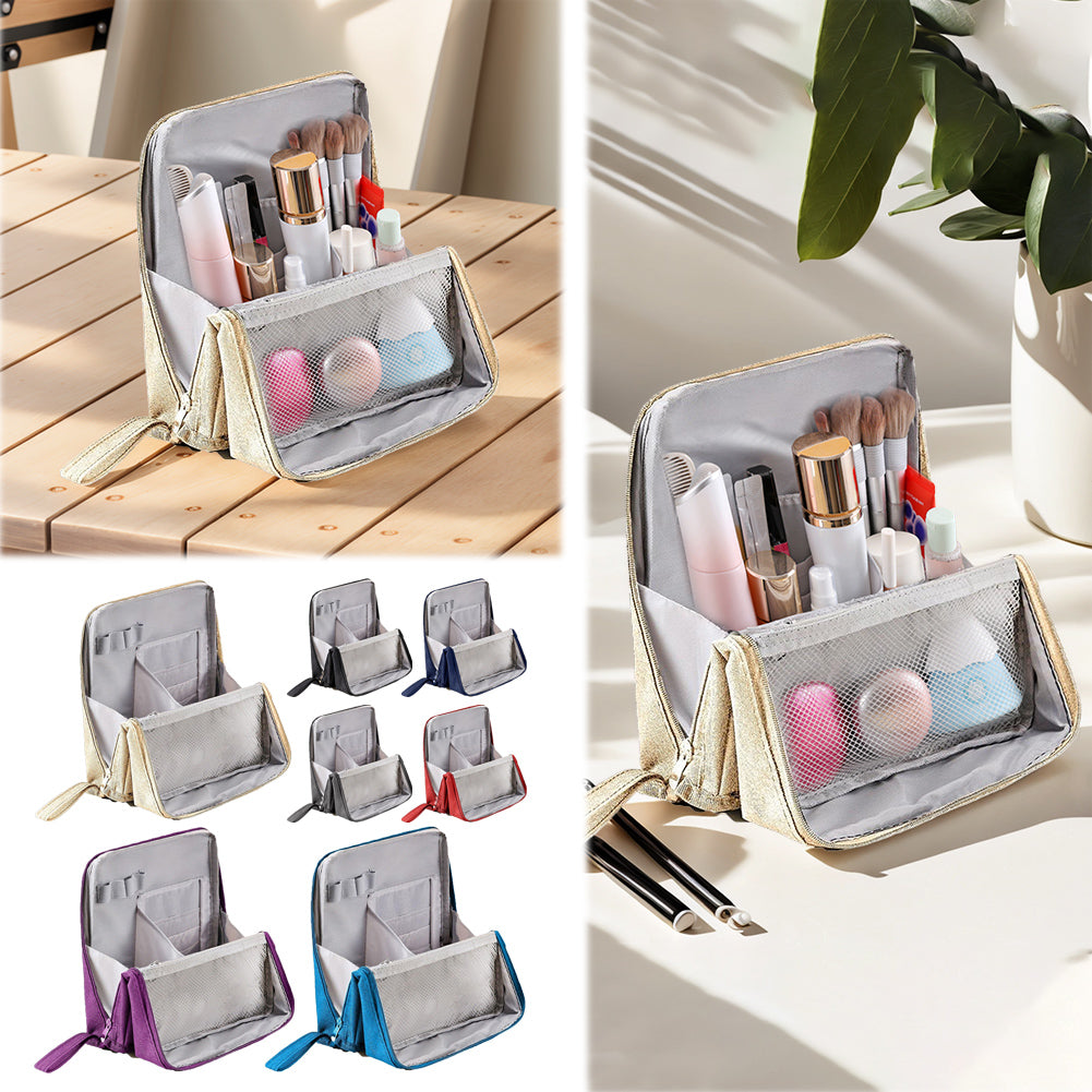 Standing Portable Makeup Bag with Large Capacity