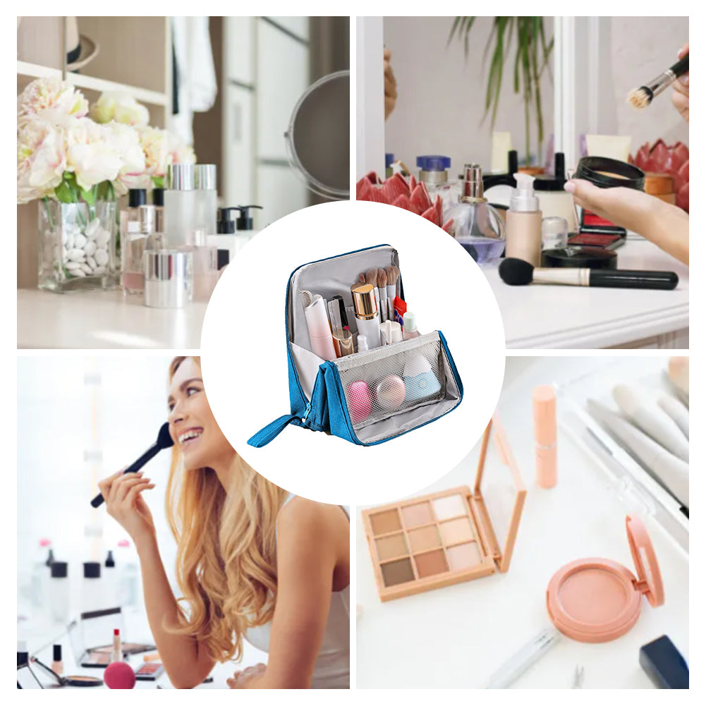 Standing Portable Makeup Bag with Large Capacity