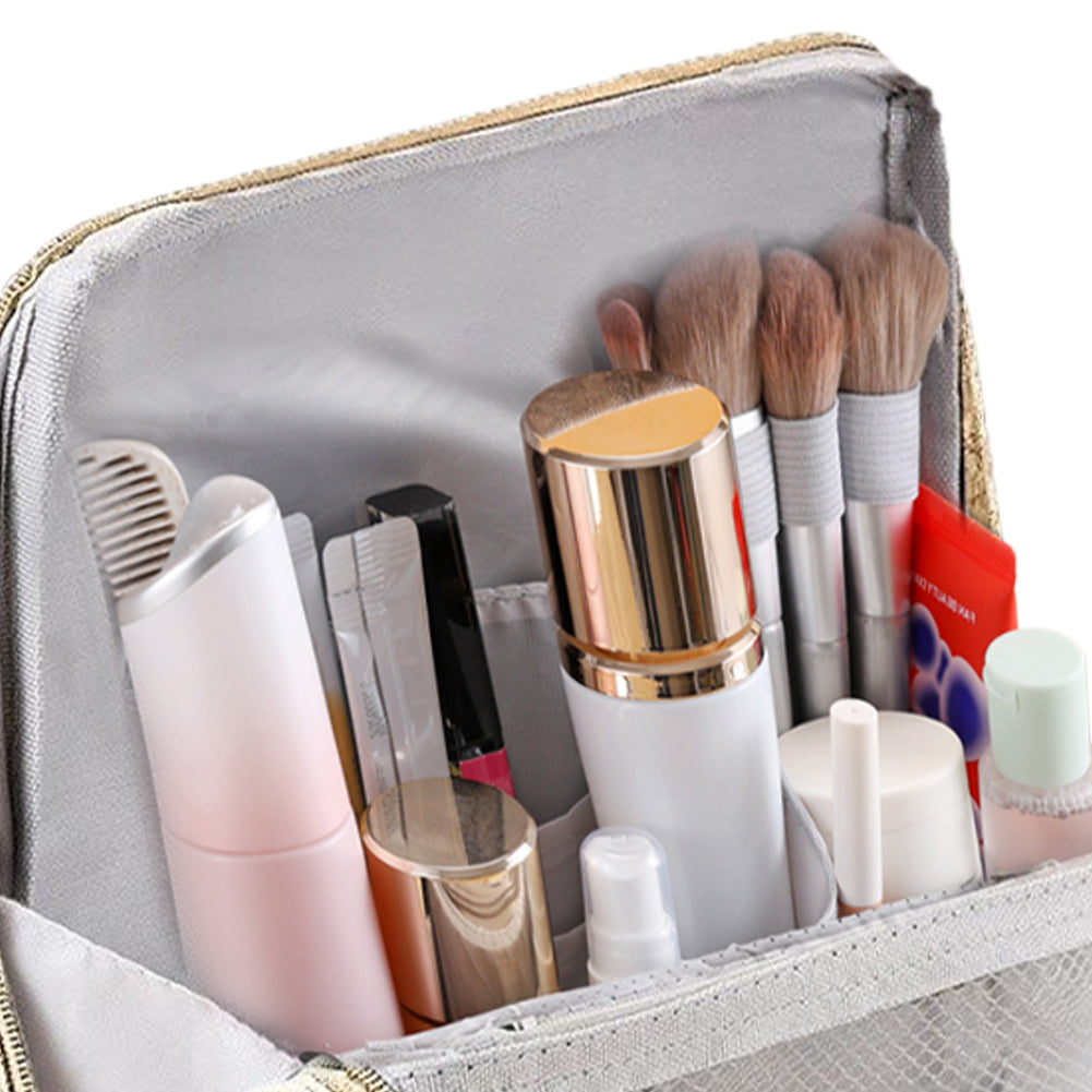 Standing Portable Makeup Bag with Large Capacity