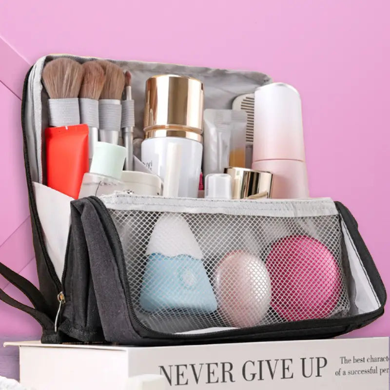 Standing Portable Makeup Bag with Large Capacity